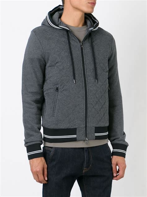 Moncler Quilted Fleece Jacket In Gray For Men Grey Lyst