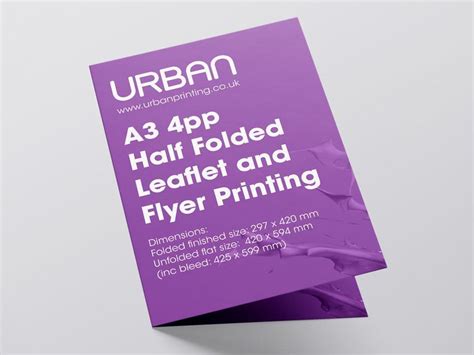 A3 4pp Half Folded Leaflet And Flyer Printing