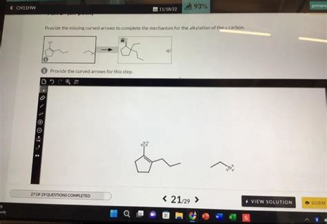 Complete the mechanism for the deprotonation of the | Chegg.com