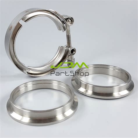 Stainless Steel 2 5 Inch 64mm V Band Clamp Flanges Kit Male Female