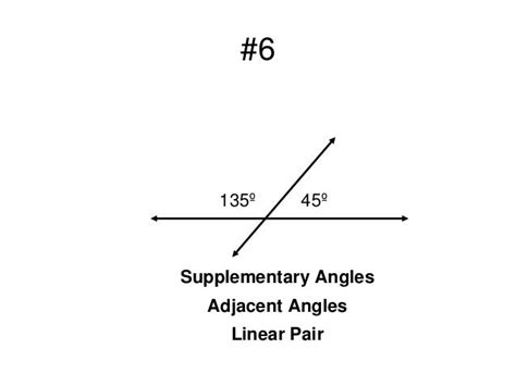 Angle Pairs Complementary Supplementary Adjacent Vertical Linear