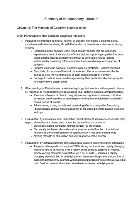 Book Summary Cognitive Neuroscience Principles Of Cognitive