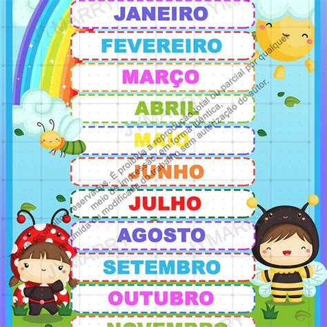 Banner Meses Do Ano Jardim 60x90cm Elo7 Produtos Especiais