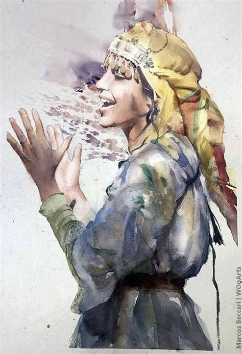 Marcos Beccari Watercolor Painting Watercolor Portrait Painting