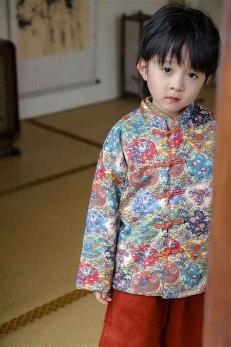 Boys Chinese Costume Children's Hanfu Tang Suit Thickened