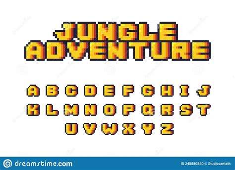 Pixel Alphabet Font Retro 8 Bit Video Game Typeface Design Oldschool