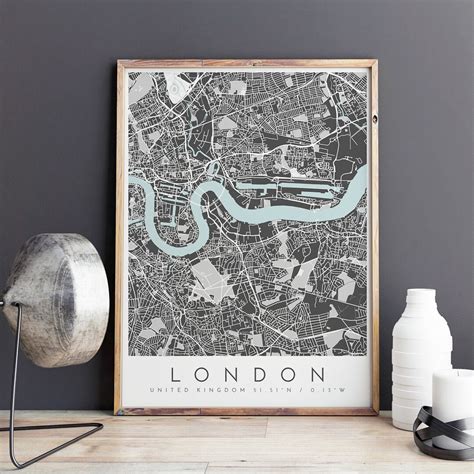 London Map Print London Print London Map London Poster - Etsy