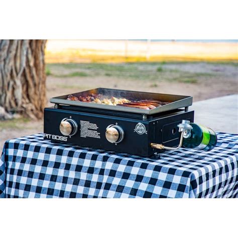 Pit Boss Tabletop 185 289 Sq In Black Portable Liquid Propane Grill In The Portable Grills