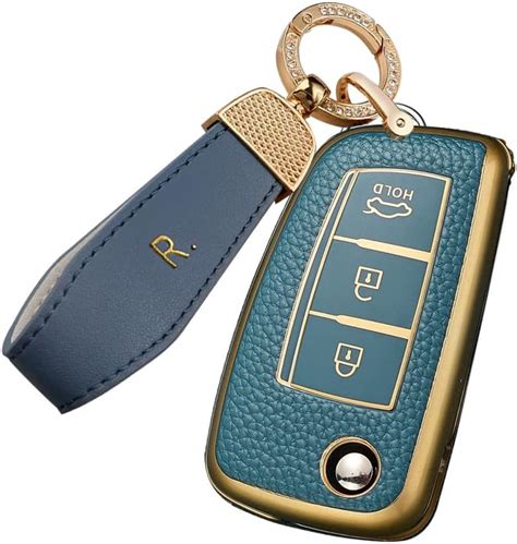 Amazon Sanrily Golden Edge Leather Texture Key Fob Cover For