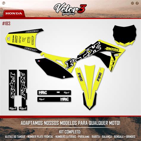 KIT GRÁFICO ADESIVO HONDA CRF 230 250 BIKER Vetor3 Gráficos O