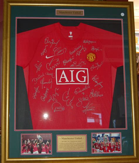 Manchester United 200708 Signed And Framed Jersey Pro Sports Memorabilia