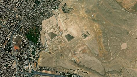 Satellite Cairo Pyramids Of Giza Map Background Loop Spinning Around