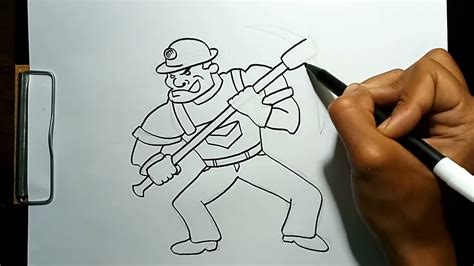 How To Draw Coal Miner Miner Worker Step By Step Youtube