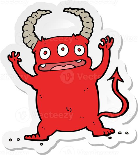 Sticker Of A Cartoon Little Devil 45010749 Png