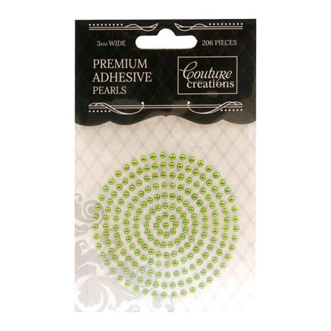 3mm Self Adhesive Pearls Emerald Green 206 Pc 10cats