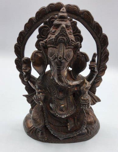 Scultura Di Dio Buddha Elefante Ganesha In Bronzo In Vendita Su Pamono