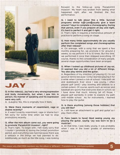 ENHYPEN UPDATES On Twitter JAY Layout And Translations By