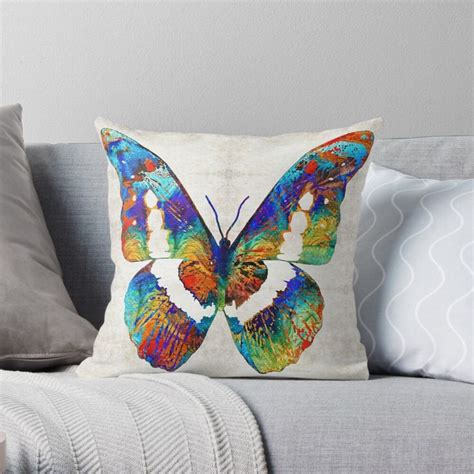 Colorful Butterfly Art By Sharon Cummings Pillow For Sale By Sharon