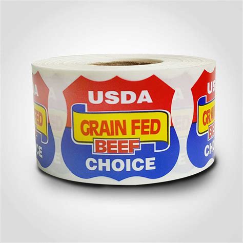 Usda Label Butcher Sticker Grain Fed Beef Choice 500 Roll