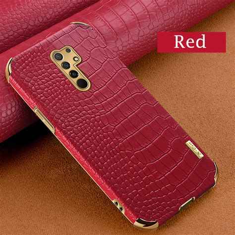 For Xiaomi Redmi 9 Phone Case Crocodile Leather Texture Electroplated