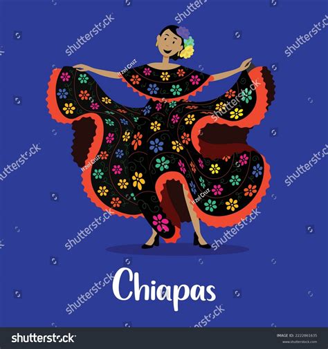 Traditional Mexican Clothes Women Estate Chiapas Stock Vector (Royalty ...