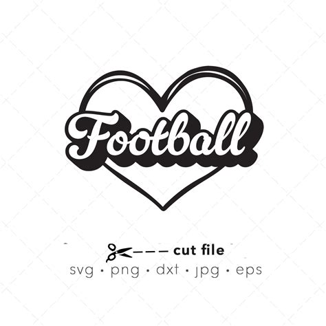 Football Svg Football Heart Svg Cute Football Png Cricut Etsy