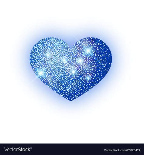 Heart blue glitter isoleted on white background vector image on ...