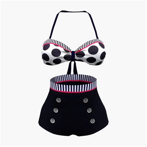 3D High Waist Bikini Swimsuit Model TurboSquid 1980997