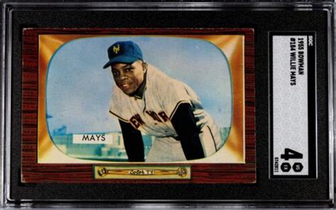 1955 Bowman 184 WILLIE MAYS HOF New York Giants SGC VG EX 4 EBay