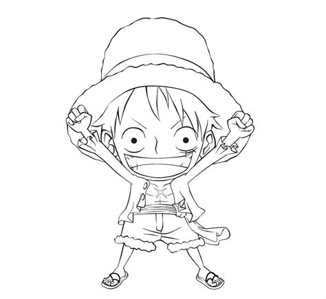 Coloriage One Piece Monkey D Luffy télécharger et imprimer gratuit