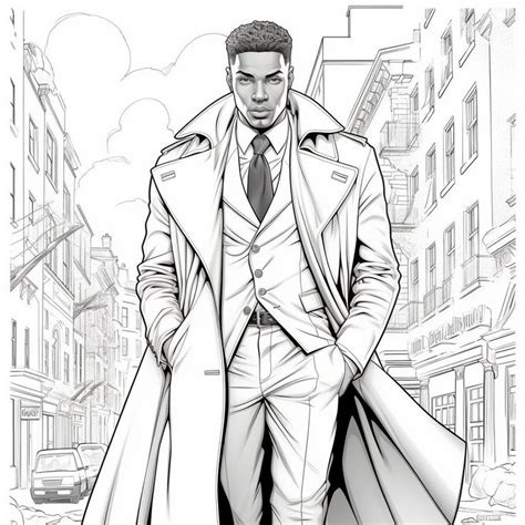 Shades Of Swagger Black Mens Fashion Coloring Pages Etsy People