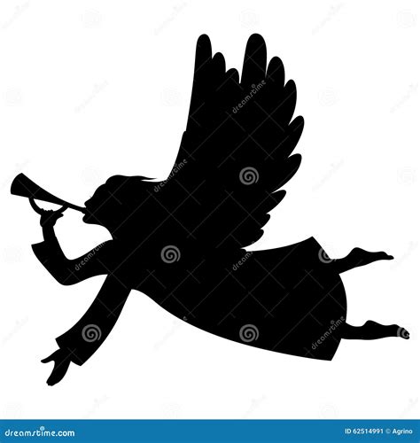 Christmas Angel Silhouette Stock Vector Illustration Of Heralding