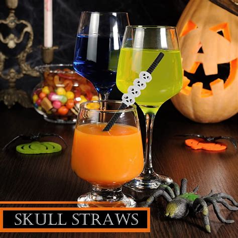 Zombie Skeleton Skull Halloween Bendy Straws Tikizone