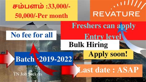 Revature Jobs 2022 Freshers Bulk Hiring Notification in தமழ