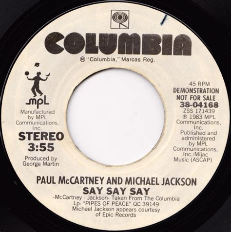 Paul Mccartney And Michael Jackson Say Say Say Vinyl 7 Promo