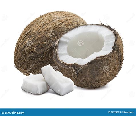 Coconut, Broken And Open Ready For Eating Stock Photography ...