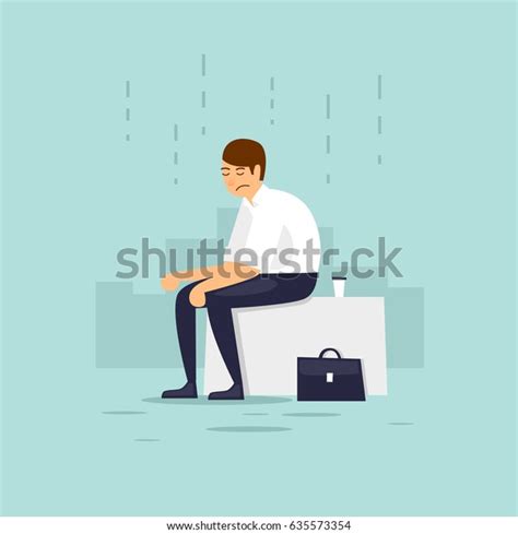 Man Depressed Flat Vector Illustration Cartoon Stock Vector (Royalty ... 