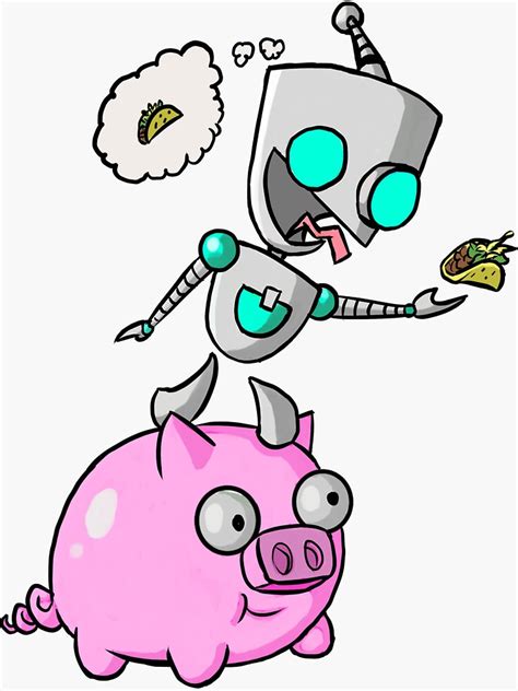 Invader Zim Gir Loves Tacos Sticker For Sale By Modbomb Redbubble