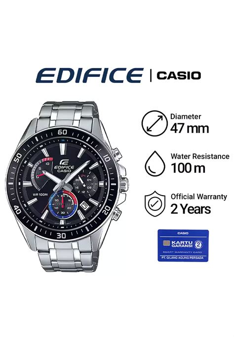 Jual Casio Casio Edifice Jam Tangan Chronograph Pria Silver Black