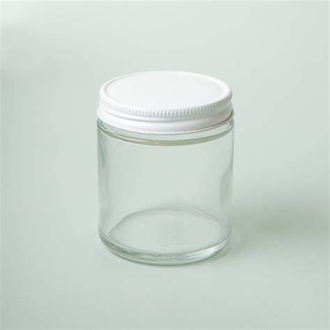 4 Oz Clear Glass Jar With White Lid Bramble Berry