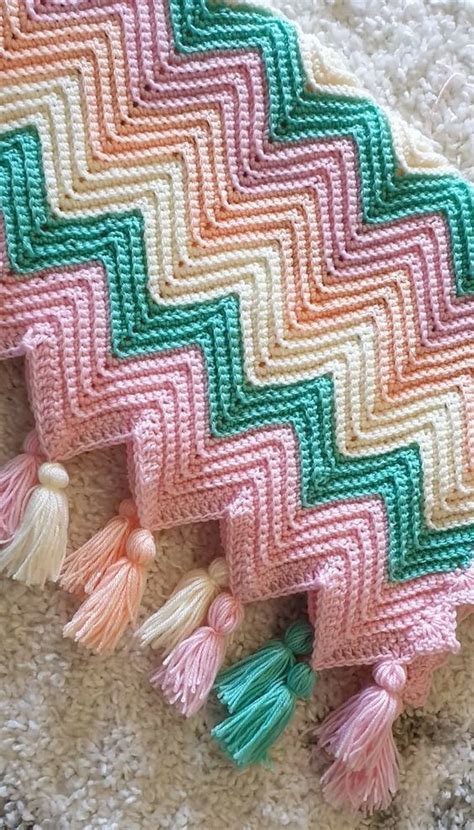 Crochet Chevron Blanket Free Pattern Crafts Ideas