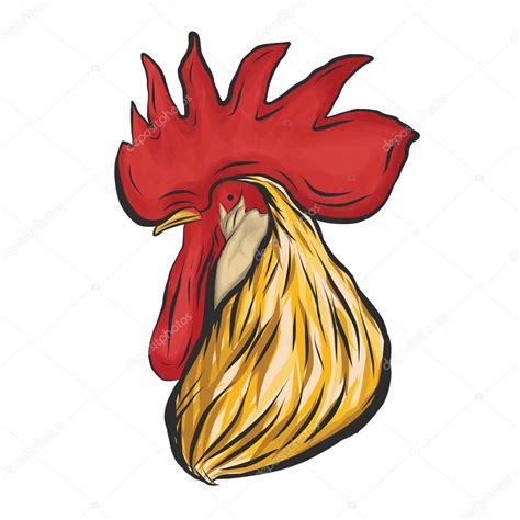 Hand Drawing Rooster Isolated Stock Vector By ©9peak 124717222