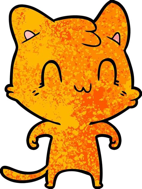 Gato Feliz De Dibujos Animados 12390904 Vector En Vecteezy