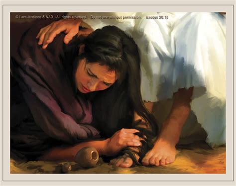 Mary Anoints Jesus Feet By Lars Justinen Church Artwork