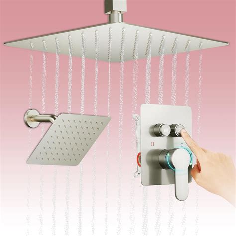 STARBATH Ceiling Mount Shower System, 10 Inch and 6 Inch Dual Rainfall