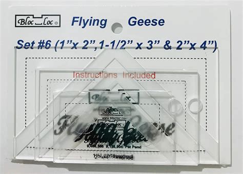 Amazon Bloc Loc Flying Geese Set 6 Acrylic Rulers