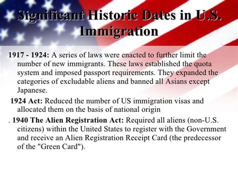 History Of Us Immigration Policy