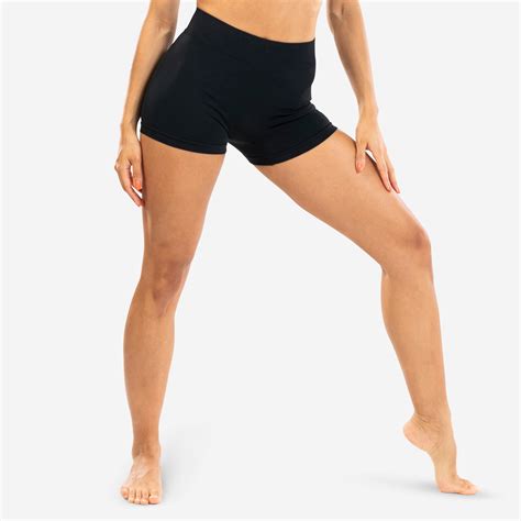 Women S High Waisted Modern Dance Shorts Graphite Black Starever Decathlon