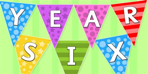 👉 Welcome To Year Six Multi Coloured Bunting