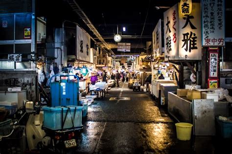 Tsukiji Fish Market In Tokyo Japan